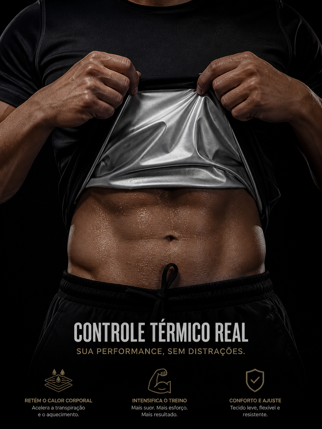 Camiseta Slimming Shaper© Sauna Modeladora com Efeito Slim | Treino e Musculação