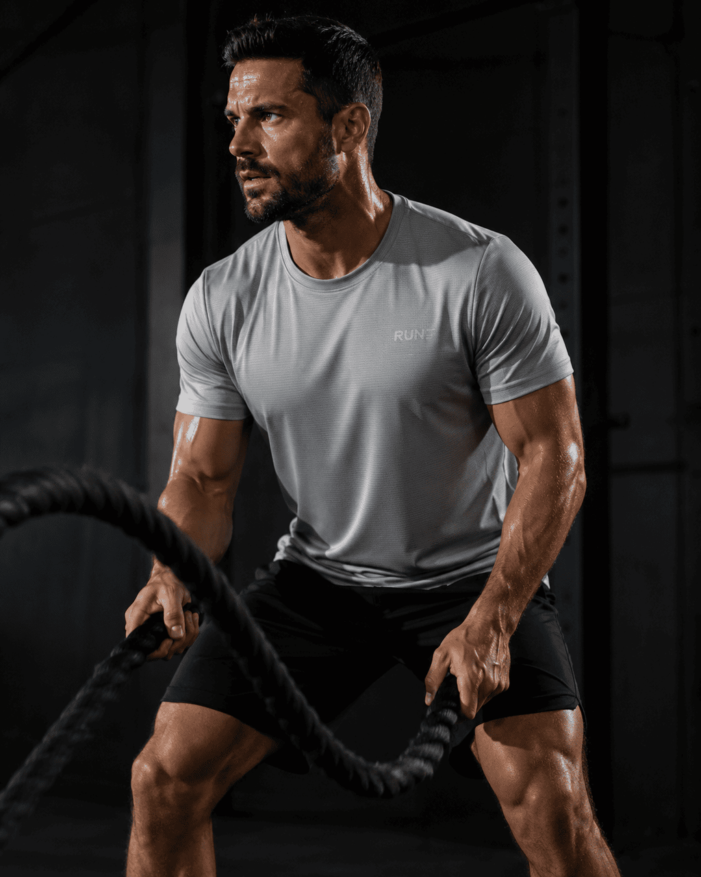 Camiseta Masculina de Treino Slim Fit Ignite Run©- Dry-Fit com Tecnologia Anti Odor