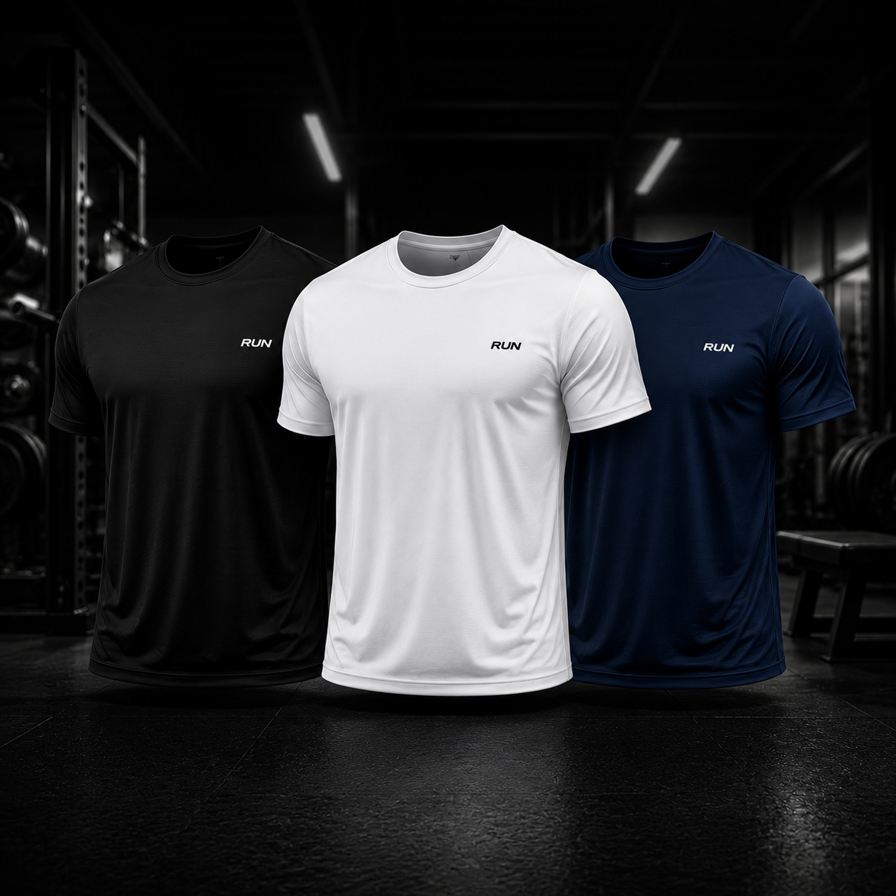 Kit com 3 Camisetas Masculinas Dry-Fit Anti Odor
