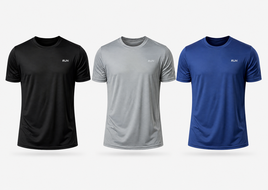 Kit com 3 Camisetas Masculinas Dry-Fit Anti Odor
