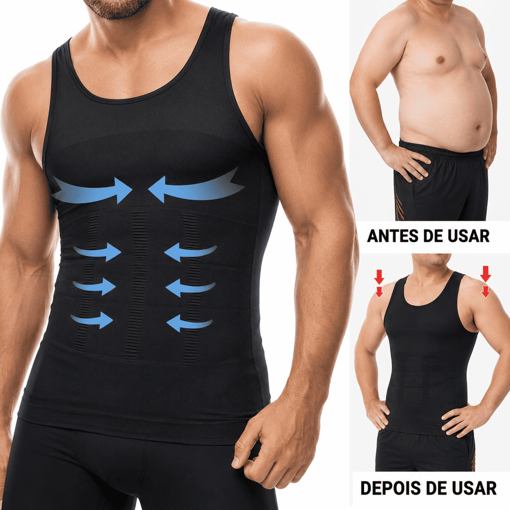 Regata de Compressão Modeladora Slimming Vest© - Comprime Abdômen e Corrige Postura [COMPRE 1 LEVE 2]