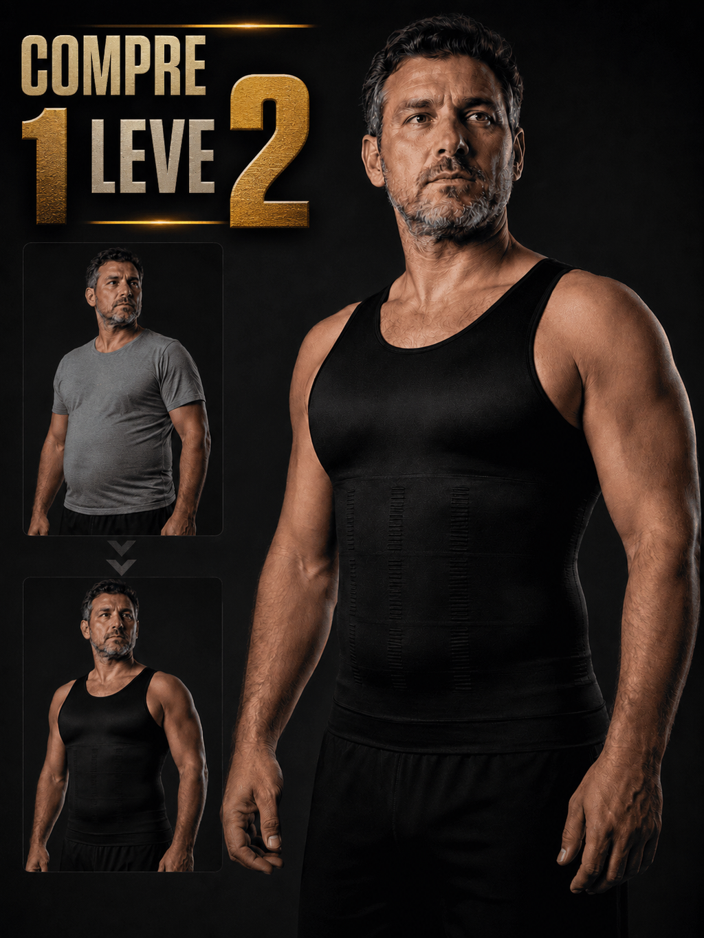 Regata de Compressão Modeladora Slimming Vest© - Comprime Abdômen e Corrige Postura [COMPRE 1 LEVE 2]