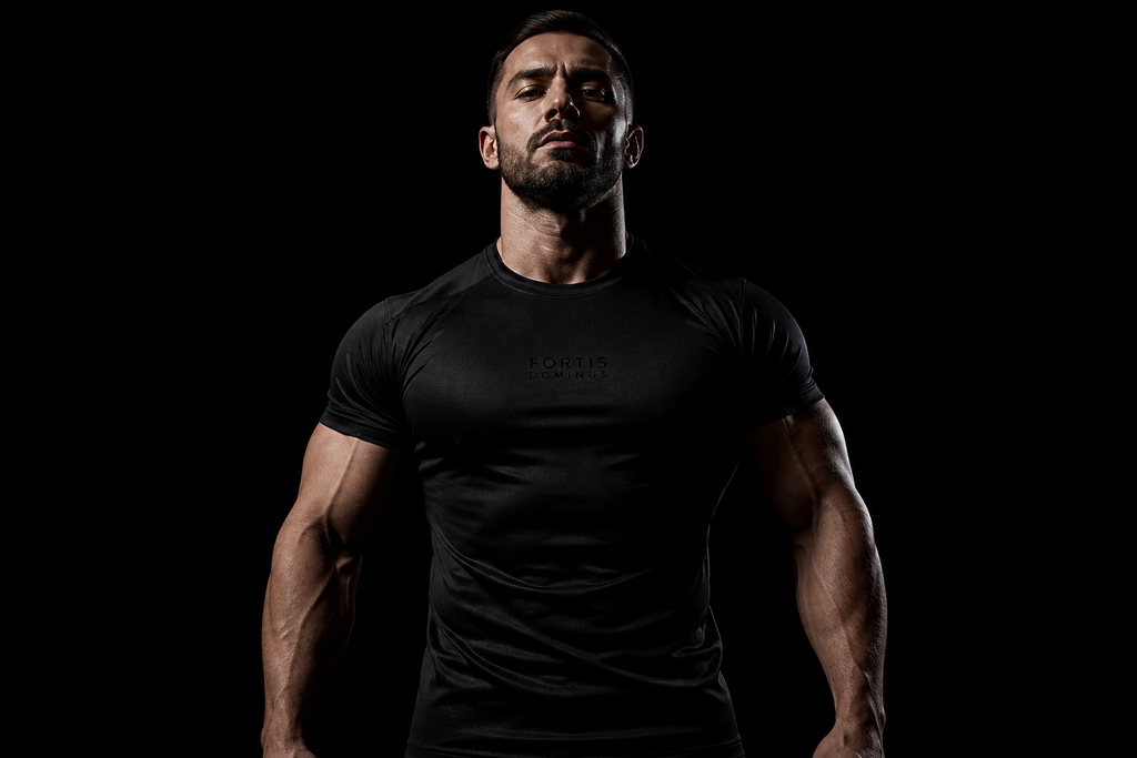 Forge Dominvs© | Camiseta Masculina Compressão Slim Fit Manga Curta | A Forja da Excelência | Cinza, Preta, Azul-Marinho e Branca