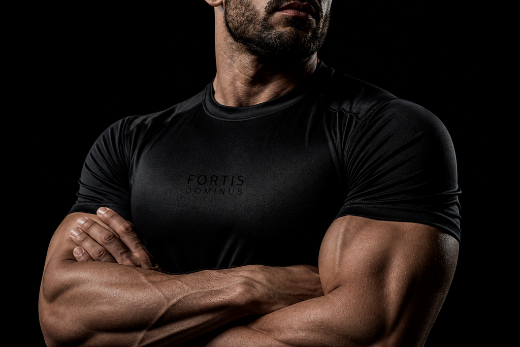 Forge Dominvs© | Camiseta Masculina Compressão Slim Fit Manga Curta | A Forja da Excelência | Cinza, Preta, Azul-Marinho e Branca