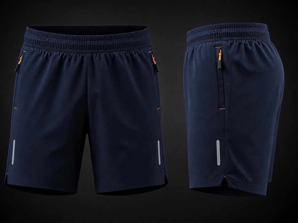 Forge Vanguard© | Shorts Masculino Leve Dry-Fit com Bolso Zipado e Reflexivo | A Forja da Excelência | Preto