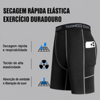 Forge Combat© | Shorts Masculino de Compressão com Bolso Lateral | A Forja da Excelência | Preto