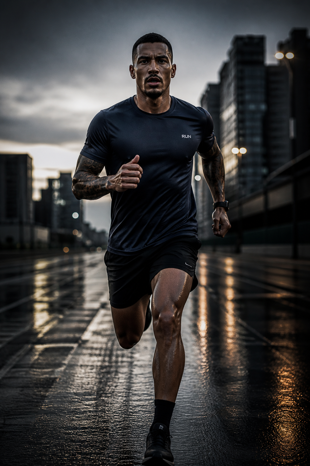 Camiseta Masculina de Treino Slim Fit Ignite Run©- Dry-Fit com Tecnologia Anti Odor