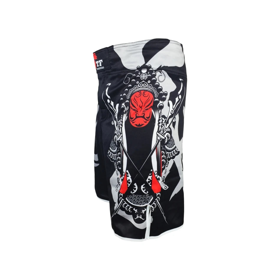 Forge Warlord© | Shorts Masculino de Combate Sublimado | MMA, Muay Thai, Kickboxing e Boxe | A Forja da Excelência | Preto