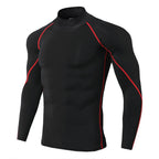 Forge Armor© | Camiseta Masculina Manga Longa de Compressão Slim Fit | A Forja da Excelência | Preta, Cinza e Branca