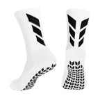 Forge Grip© | Meias Antiderrapantes Masculinas Cano Médio com Tração | A Forja da Excelência | Branco e Preto