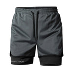 Airforce Dual Short© | Shorts Masculino 2 em 1 Leve Dry-Fit | Corrida, Treino e Musculação | A Forja da Excelência | Cinza, Azul-Marinho e Preto