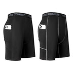 Forge Combat© | Shorts Masculino de Compressão com Bolso Lateral | A Forja da Excelência | Preto