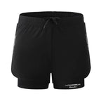 Forge Dual Pro© | Shorts Masculino 2 em 1 com Forro Interno de Compressão | A Forja da Excelência | Preto e Cinza