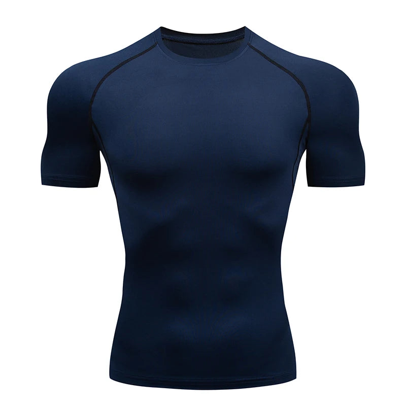 Forge Dominvs© | Camiseta Masculina Compressão Slim Fit Manga Curta | A Forja da Excelência | Cinza, Preta, Azul-Marinho e Branca