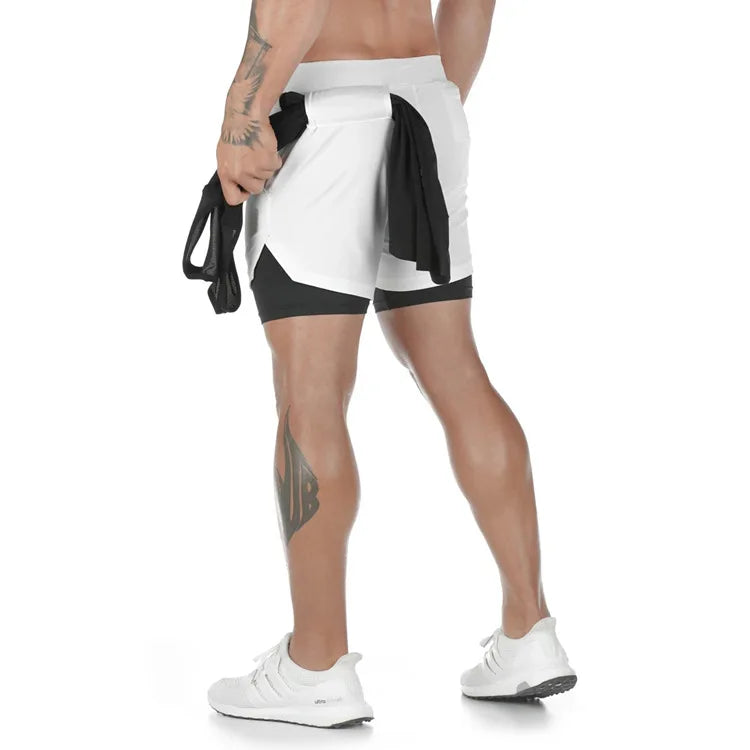 Forge Premium Tactical© | Shorts Masculino 2 em 1 Camuflado com Bolso para Celular | A Forja da Excelência | Preto