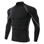 Forge Armor© | Camiseta Masculina Manga Longa de Compressão Slim Fit | A Forja da Excelência | Preta, Cinza e Branca