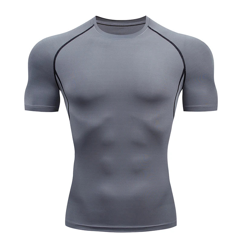 Forge Dominvs© | Camiseta Masculina Compressão Slim Fit Manga Curta | A Forja da Excelência | Cinza, Preta, Azul-Marinho e Branca
