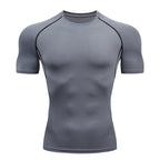 Forge Dominvs© | Camiseta Masculina Compressão Slim Fit Manga Curta | A Forja da Excelência | Cinza, Preta, Azul-Marinho e Branca