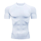 Forge Dominvs© | Camiseta Masculina Compressão Slim Fit Manga Curta | A Forja da Excelência | Cinza, Preta, Azul-Marinho e Branca