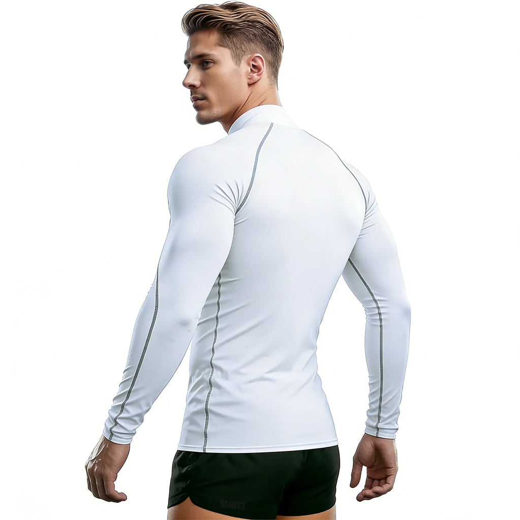 Forge Armor© | Camiseta Masculina Manga Longa de Compressão Slim Fit | A Forja da Excelência | Preta, Cinza e Branca