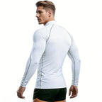 Forge Armor© | Camiseta Masculina Manga Longa de Compressão Slim Fit | A Forja da Excelência | Preta, Cinza e Branca