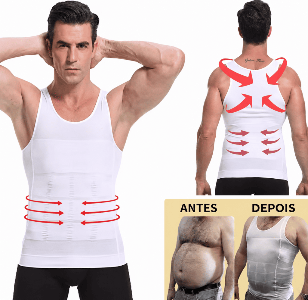 Regata de Compressão Modeladora Slimming Vest© - Comprime Abdômen e Corrige Postura [COMPRE 1 LEVE 2]